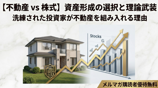 【無料セミナー告知】なぜ不動産は資産形成に向いているのか―パート１　《不動産投資ｖｓ株式投資》